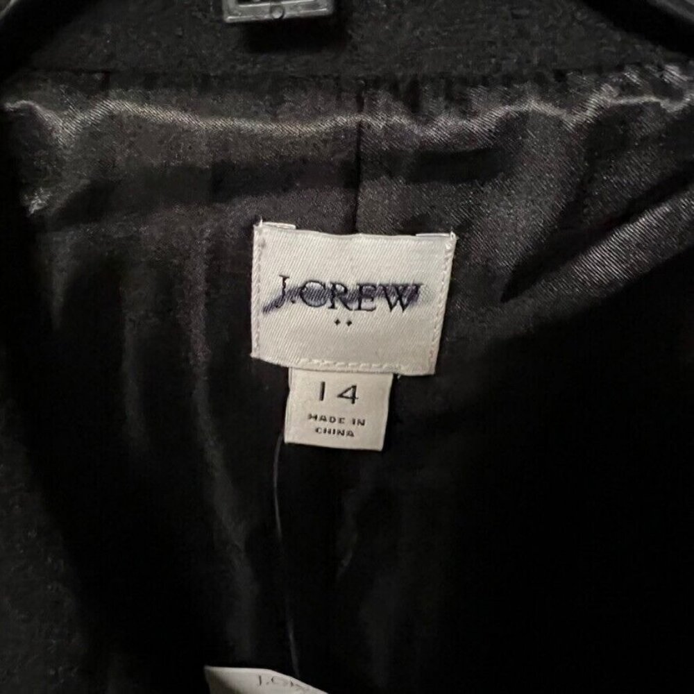 J.Crew Womens $298 Wool Blend Lady Coat Black Size 14 AT107 - Picture 7 of 7